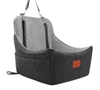 Lealchum Dog Car Seat for Dogs Up to 35lbs,Car Dog Bed Easy to Install,Medium Dog Car Seat with Adjustable Straps and Anti Slip Bottom,Fully Detachable and Washable(Black/Grey,Medium)
