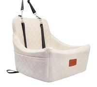Lealchum Dog Car Seat for Medium Dogs,Car Dog Bed Easy to Install with Adjustable Straps,Anti Slip Bottom Pet Car Seat,Fully Detachable and Washable Car Seat for Dogs(Beige,Medium)