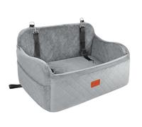 Lealchum Dog Car Seat for Medium Sized Dog,Car Dog Bed with Adjustable Leashes,Comfort and Support with Memory Foam Filled,Safety Travel Per Car Seat with Non-Slip Bottom(Grey, Large)