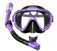 Lealinga Snorkel Set Adults Snorkel Mask Anti-Fog Panoramic View Diving Mask Dry Top Snorkel Kit with Travel Bag Diving Set for Snorkeling Scuba Diving Swimming Travel