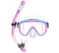 Lealinga Snorkel Set, Panoramic View Snorkel Mask, Anti-Fog Dry Top Snorkel Kit with Travel Bag, Diving Set for Snorkeling Scuba Diving Swimming Travel for Adults Kids Small