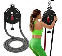 lealovengzh Endless Rope Trainer | Portable Cable Pulley System | Adjustable Resistance Trainer Machine | Suspension Endless Rope Pulley System| Closed-Loop Nylon Rope | Home Gym Infinity Rope Red