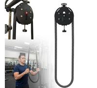 lealovengzh Endless Rope Trainer, Portable Cable Pulley System, Pulley Cable Machine System with Adjustable Resistance,Fitness Rope Puller Machine for Back, Arms, and Core Muscles Black