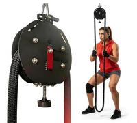 lealovengzh Endless Rope Trainer Upgrade- Portable Cable Pulley Machine+5-30kg Adjustable Resistance, Premium Rope For Arm, Back & Grip Training | Home Gym Equipment Red