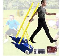 lealovengzh Volleyball & Badminton Net System Portable 2-in-1 with Poles/Wheels,Box Type Professional Large Grid -Adjustable Height 5ft-6.9ftAdjustable Height for Men,Women,Adult,Youth