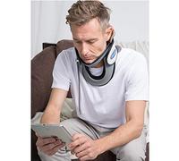LEAMAI Inflatable Medical Neck Cervical Traction Device for Home Use, Portable Vertebral Correction Tool for Cervical Vertebra Pressure Relief, Manual Hand Pump Operation