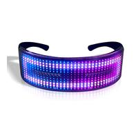 LEAMTUZO Customizable LED Glasses, Bluetooth Light up Glasses for Raves, Festivals, Fun, Parties, Sports, Birthday, Costumes-Display Messages, Animation, DIY Drawings, Equalizer