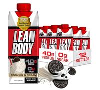 Lean Body Ready-to-Drink Protein Shake, 40g Protein, Gluten Free, 22 Vitamins & Minerals, (Recyclable Carton & Lid - Pack of 12) LABRADA (Cookies and Cream)