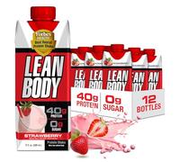 Lean Body Ready-to-Drink Protein Shake, 40g Protein, Whey Blend, 0 Sugar, Gluten Free, 22 Vitamins & Minerals, (Recyclable Carton & Lid - Pack of 12) LABRADA (Strawberry)