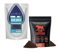 Lean Caffeine High Caffeine Ground Coffee 908g & Super Cal Bone Broth Powder 400g Bundle | Dark Roast Low Acid Coffee & Grass-Fed Beef Protein | Lab Tested Supplements