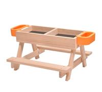 Lean Chicken Feeder - Outdoor Chicken Water Dispenser with Wooden Stand | Water Set with Wooden Stand Poultry Incubation Supplies Feeder and Water Supplies, Chicken Picnic Table, Handmade Wood