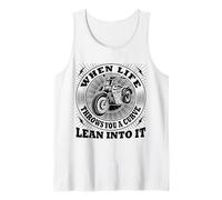 Lean Into The Curve Biker Motorcycle Rider Retro Design Tank Top