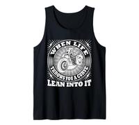 Lean Into The Curve Biker Motorcycle Rider Retro Design Tank Top