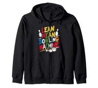 Lean Mean Bowling Machine Women Men Players Ten Pin Bowling Zip Hoodie