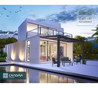 Lean to Veranda Pergola 3.4X3.7 Grey Clear Aluminium Patio Cover Stockholm