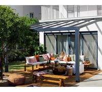 Lean to Veranda Pergola 3.4X5.2 Grey Clear Aluminium Patio Cover Stockholm