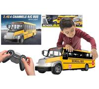 Lean Toys Kids Radio Controlled School Bus Truck Large 30cm Bus with Remote Control and Lights