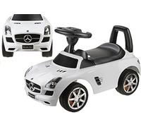 Lean Toys Licensed Mercedes Benz Slide Car for Babies White Ride-On Vehicle Baby Ride-On Car for Children