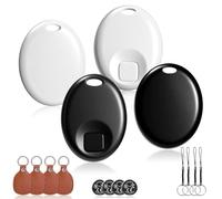 Leanandrio Air Tracker Tag 4 Pack(iOS Only),Precision Finding,Tracking Device with Replaceable Battery,Slim Tracker with Sound for Luggage,Keys,Wallet,Travelers, Bags,Car,Kids,Pets