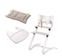 Leander Children's Chair with Baby Bar and White Tray and Cappuccino Cushion