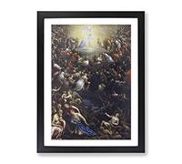Leandro Jacopo Bassano Last Judgement Classic Painting Framed Print | A2 Black Framed Wall Art | Ready to Hang | Classic Historical Picture | Living Room Bedroom Lounge Office