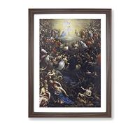 Leandro Jacopo Bassano Last Judgement Classic Painting Framed Print | A4 Walnut Framed Wall Art | Ready to Hang | Classic Historical Picture | Living Room Bedroom Lounge Office