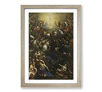 Leandro Jacopo Bassano Last Judgement Framed Print | A2 Oak Framed Wall Art | Ready to Hang | Modern Nature Picture | Living Room Bedroom Lounge Office