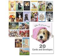 Leanin' Tree, It's A Dogs World Greeting Card Assortment for all Occasions, Beautifully Designed Portfolio Box, Printed on Recycled Paper using Soy-based inks, Made in the USA, 20 Cards with colorful