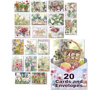 Leanin' Tree The Art of Judy Buswell - Made in USA - 20 All Occasion Cards Assortment Box with Envelopes, Greeting Cards Assortment Box, Includes Birthday, Blank Notecards, Thank You, Friendship