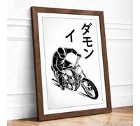 Leaning Into Speed Japandi Framed Wall Art Print A4 (29.7×21cm) Walnut, Wall Decor for Living Room, Bedroom, Office & Home, Ready to Hang, Art Gift