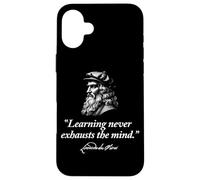 Leaning Never Exhausts The Mind Leonardo da Vinci Quote Case for iPhone 16 Plus