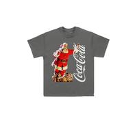 Leaning Santa T-Shirt Coca-Cola Charcoal XL