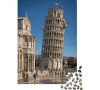 Leaning Tower 1000 Piece Jigsaw Gothic Cathedral As A Birthday Present Mental Relaxation Home Display for Adult Stress Relief Seekers 70x50cm/1000pcs