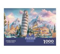 Leaning Tower of Pisa 1000 Pieces Jigsaw Puzzle for Age 14+, Decorative Challenging Picturesque Puzzle Gifts for Men Wome 70x50cm/1000pcs