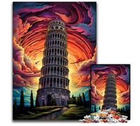 Leaning Tower of Pisa Italy 1000 Piece Jigsaw Puzzles for Adults Puzzles for Adults Perfect for Christmas Halloween Easter New Year 1000 PCS(75x50cm)
