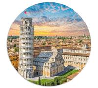 Leaning Tower of Pisa, Italy 1000 Pieces Jigsaw Puzzle 12 Years And Up Building Round Jigsaw Puzzle Difficult Challenge for Adults Family Game Stress Reliever Expert Skill Level 1000pcs (67.5x67.5cm)
