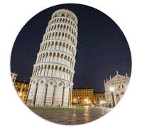 Leaning Tower of Pisa, Italy 1000 Pieces Jigsaw Puzzle 12 Years And Up Building Round Jigsaw Puzzle Unique Challenge Family Game Stress Reliever Expert Skill Level 1000pcs (67.5x67.5cm)