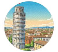 Leaning Tower of Pisa, Italy 1000 Pieces Jigsaw Puzzle for Adults And Kids Building Round Jigsaw Puzzle Impossible Hard Challenging for Adults Family Game Stress Reliever Expert Skill Level 1000pcs (6