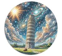 Leaning Tower of Pisa, Italy 1000 Pieces Jigsaw Puzzles 12 Years And Up Building Round Puzzle Impossible Hard Challenging for Adults Family Game Stress Reliever Expert Skill Level 1000pcs (67.5x67.5cm