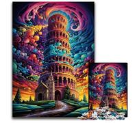 Leaning Tower of Pisa Italy Jigsaw Puzzles for Adults 1000 Piece Difficult Puzzles for Adults Challenging DIY Brain Teaser, Perfect Family Game Or Decorative Gift 1000 PCS(75x50cm)