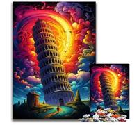 Leaning Tower of Pisa Italy Jigsaw Puzzles for Adults 1000 Piece Impossible Jigsaw Puzzles for Adults for Travel Lovers & Couples Challenging Toy 1000 PCS(75x50cm)