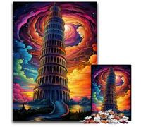 Leaning Tower of Pisa Italy Jigsaw Puzzles for Adults 1000 Piece Impossible Jigsaw Puzzles for Adults for Travel Lovers & Couples Challenging Toy 1000 PCS(38x26cm)