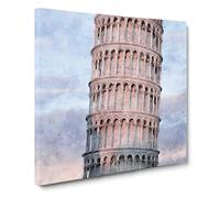 Leaning Tower Of Pisa Vol.2 Canvas Print | Gallery Wrapped 30mm Frame Wall Art | 20x20 inches | Ready to Hang | Modern Cityscape Picture | Living Room Bedroom Lounge Office