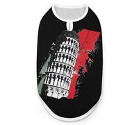 Leaning Tower Pisa Italy Falg Dog Shirt Sleeveless Pet Clothes Summer T-Shirts Tank Top for Small Puppy Cat