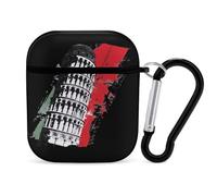 Leaning Tower Pisa Italy Falg PC Headphone Case for AirPods 1 And 2 Earphone Cover Earbuds Accessories with Keychain