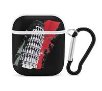 Leaning Tower Pisa Italy Falg PC Headphone Case for AirPods 1 And 2 Earphone Cover Earbuds Accessories with Keychain