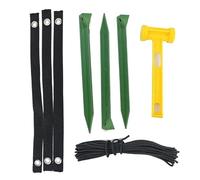 Leaning Tree Supports - PP Weather Resistant Stake Kit, Heavy Duty Pegs, Ground Tie Down Straps | Wind Protection Hardware System Against Bad Weather Trampoline Shed Greenhouse Canopy Garden