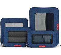 LeanTravel Compression Packing Cubes for Travel Organizers with Double Zipper 4 pack - Navy Color