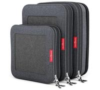 LeanTravel Compression Packing Cubes Luggage Organizers (3) Set (Black)