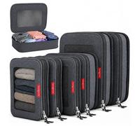 LeanTravel Compression Packing Cubes Luggage Organizers (6) Set (6 Set - Black)